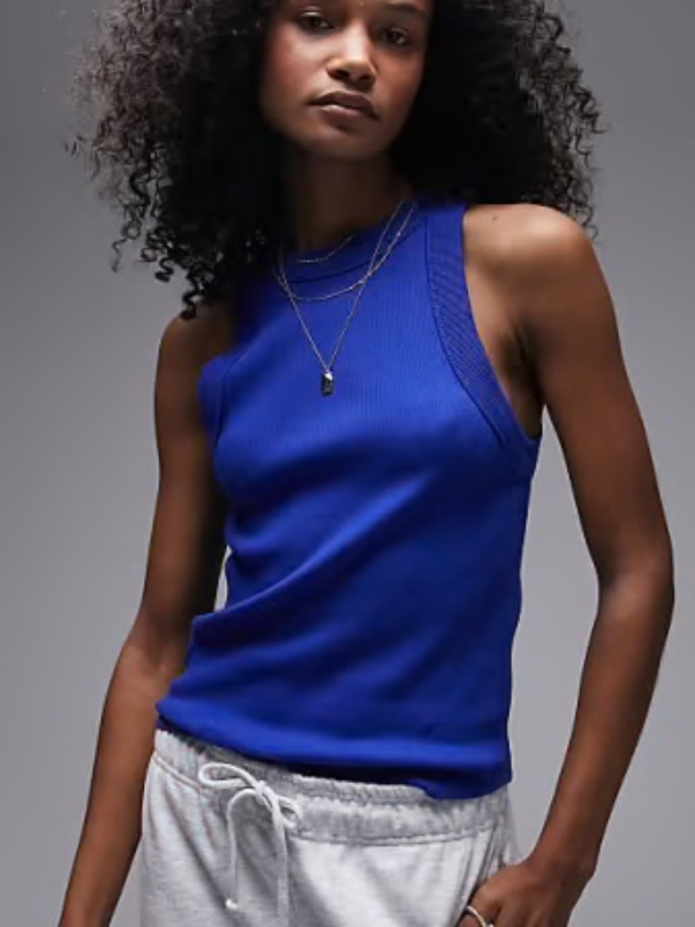 Topshop Racer Rib Tank